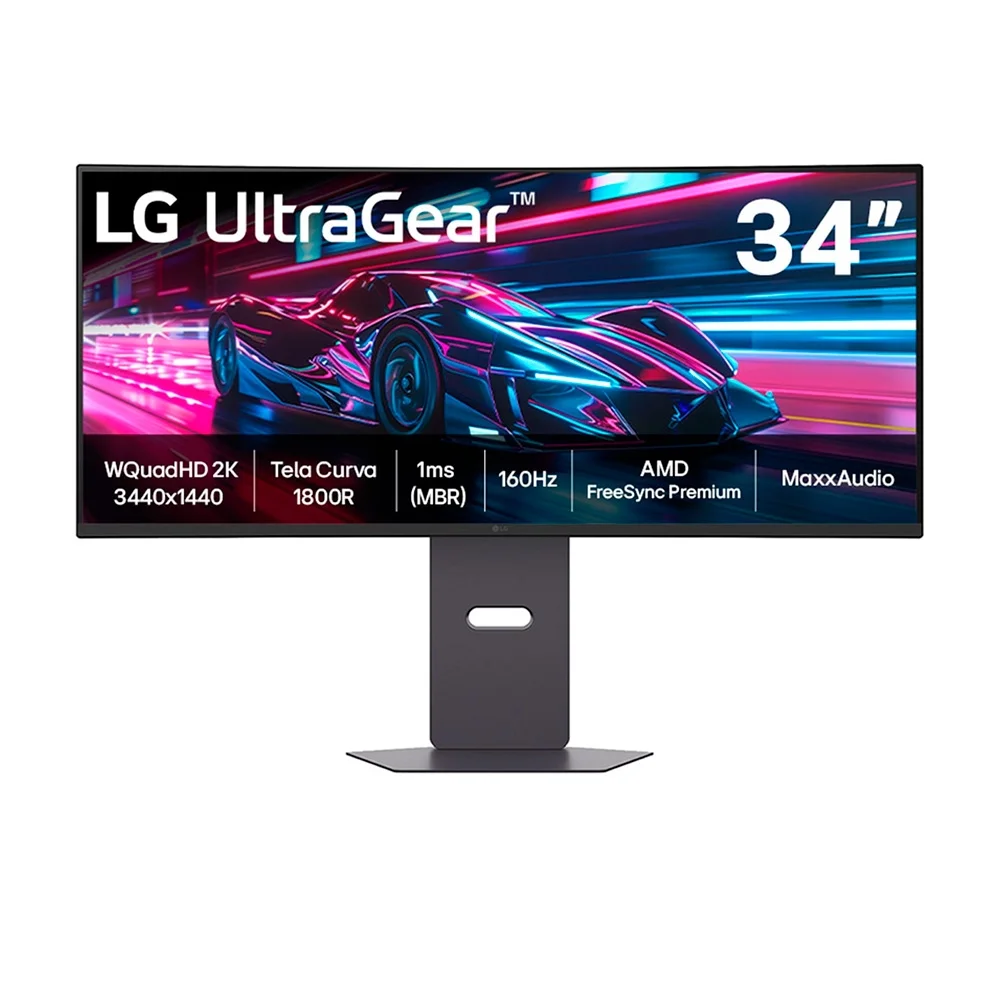 Monitor Gamer LG UltraGear 34" QHD 160Hz VA Curvo - 34G600A-B - Imagem 1