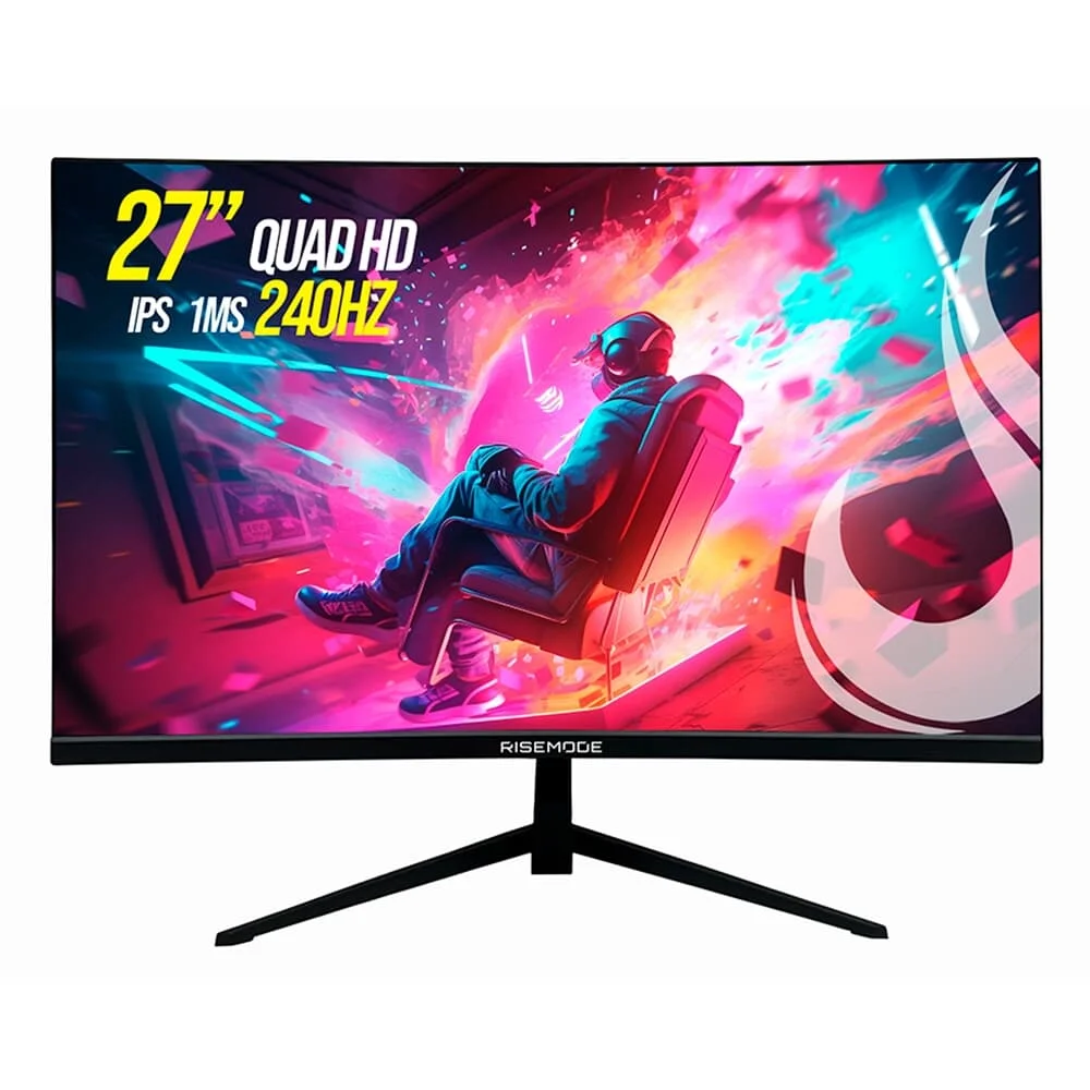 Monitor Gamer Rise Mode 27" QHD 240Hz IPS Curvo - RM-MOG-27C2402K-B - Imagem 1