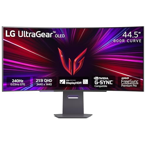 Monitor Gamer LG UltraGear 45" 2K QHD 240Hz OLED Curvo - 45GS95QE