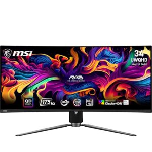 Monitor Gamer MSI MAG 34" WQHD 175Hz OLED Curvo - MAG 341CQP