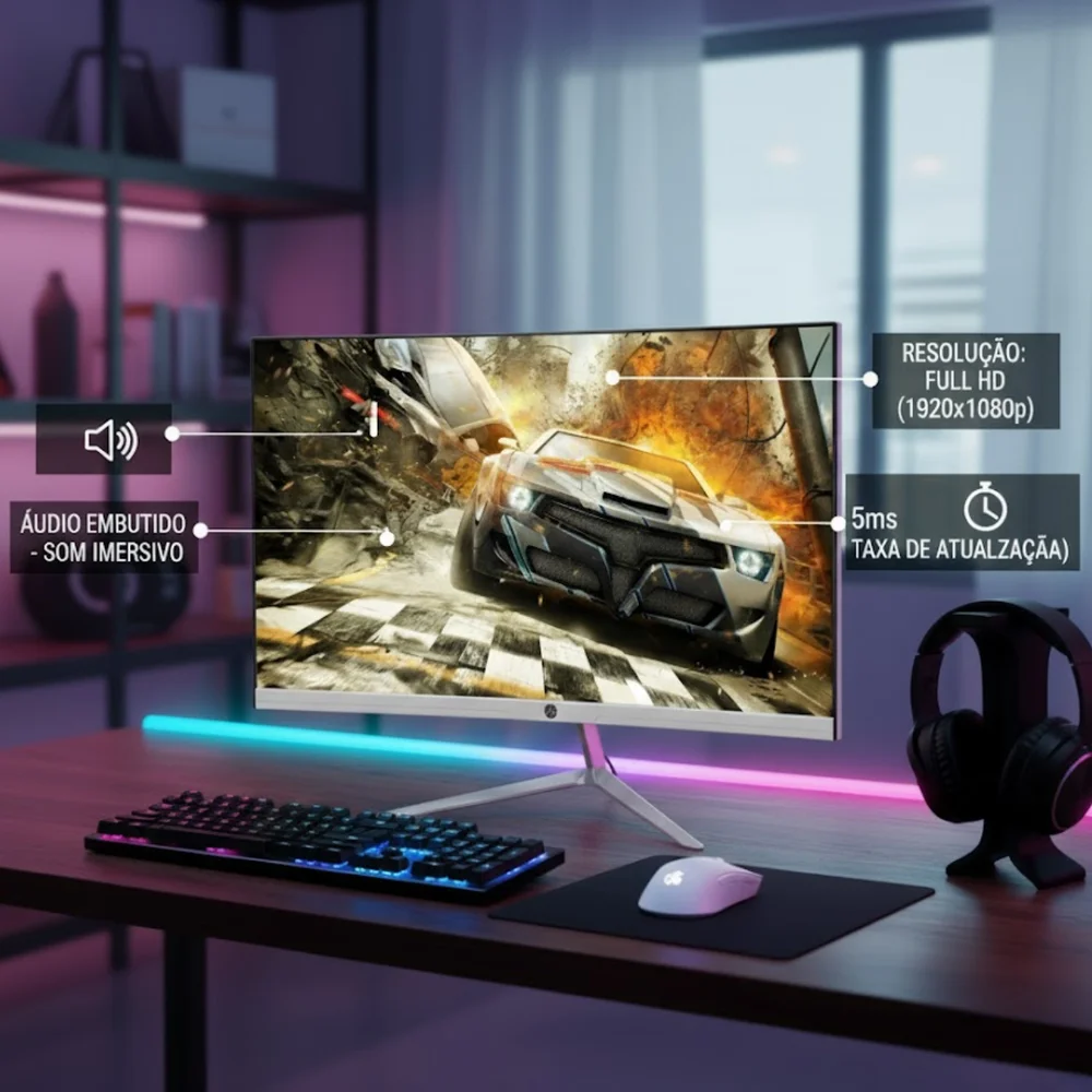 Monitor Gamer BrazilPC 24" FHD 100Hz VA Curvo - BPC24 - Imagem 4