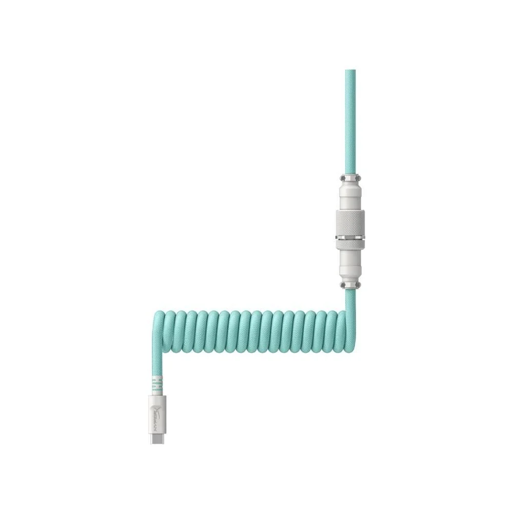 Cabo Espiral para Teclado HyperX USB-C para USB-A 1.20m Verde Claro 6J681AA - Imagem 4