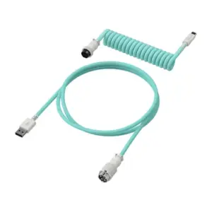 Cabo Espiral para Teclado HyperX USB-C para USB-A 1.20m Verde Claro 6J681AA