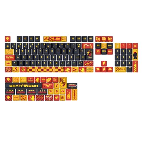 Keycap Gamer Redragon Harry Potter Grifinória ABNT2 Preto Vermelho e Amarelo HP-944