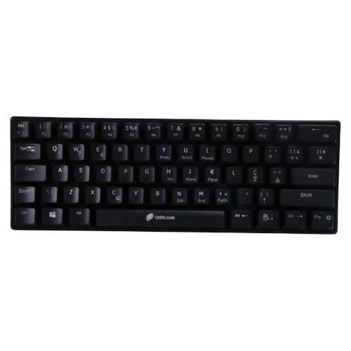 Mini Teclado Mecânico Gamer OEX Ziggy TC607 Switch Outemu Red Preto