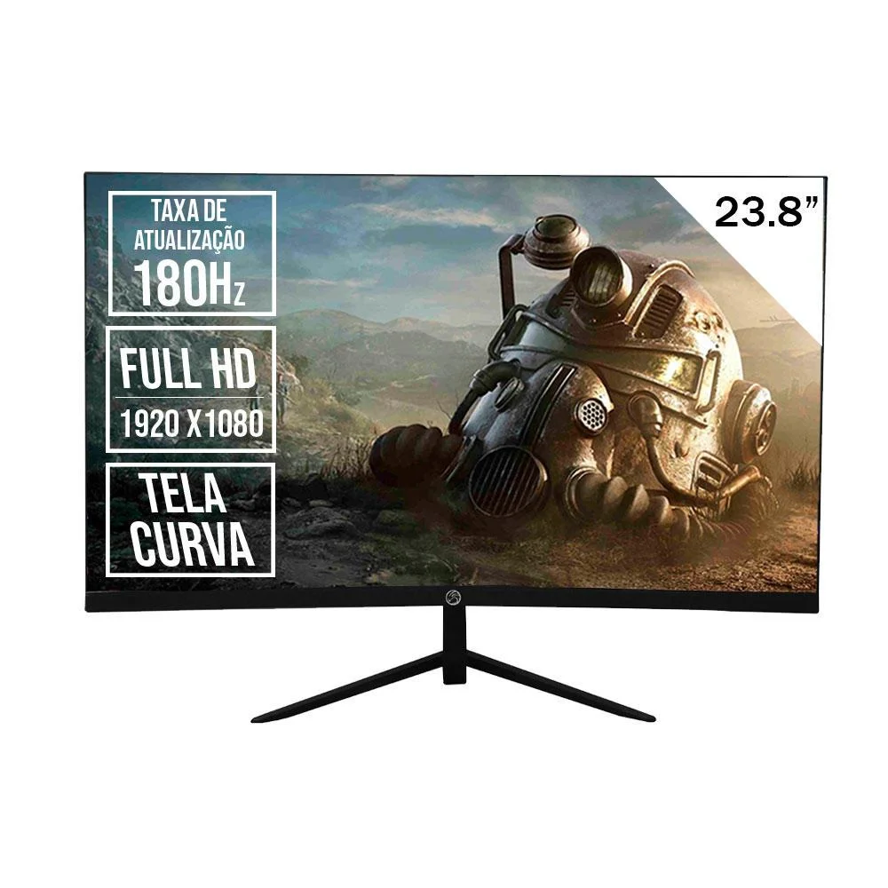 Monitor Gamer BrazilPC 24" FHD 180Hz VA Curvo - BPC24 - Imagem 1