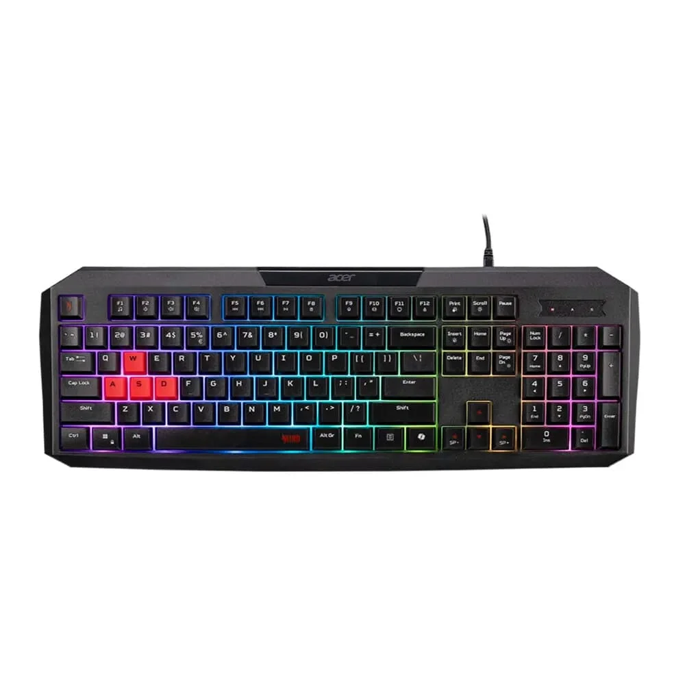 Teclado Gamer Acer Nitro NKW100 RGB Membrana USB ABNT2 Preto GP.KBD11.05F - Imagem 1