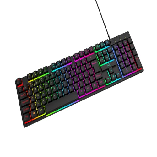 Teclado Gamer Dazz GTE1000 Rainbow Anti-Ghosting ABNT2 USB Preto 62000177 - Imagem 1