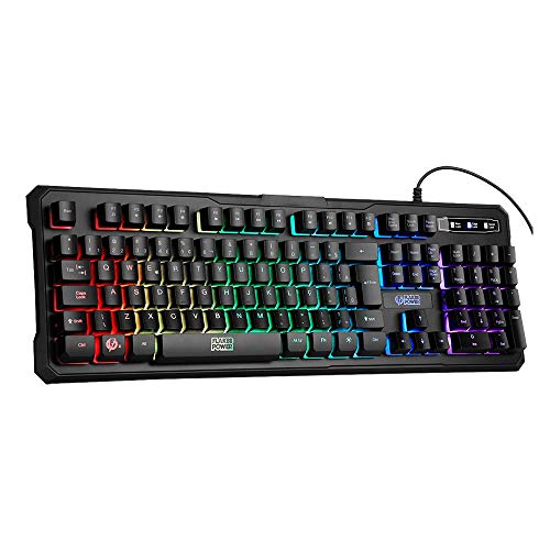 Teclado Gamer ELG Flakes Power Battle RGB Membrana Tripla 107 Teclas ABNT2 Preto FLKT001