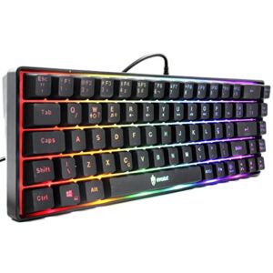 Teclado Gamer Evolut Fay 60% LED Backlight Rainbow USB Preto EG211