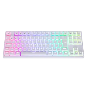 Teclado Mecânico Gamer Fallen Pantera Pro TKL Switch Prata Branco