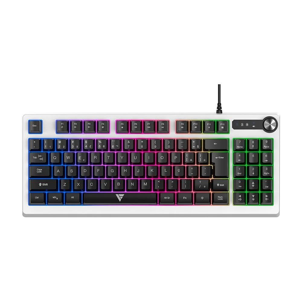 Teclado Gamer Force One Spectre Membrana RGB Branco FR.TC.SP.01 - Imagem 1