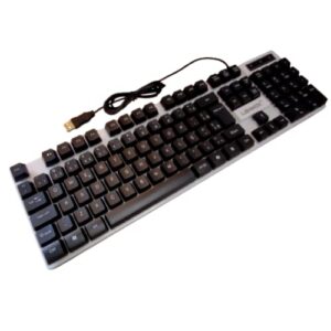 Teclado Gamer Lehmox Hyper GT Glow LED RGB Branco e Preto LEY-84