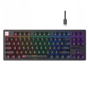 Teclado Mecânico Gamer Havit KB892L RGB USB Preto