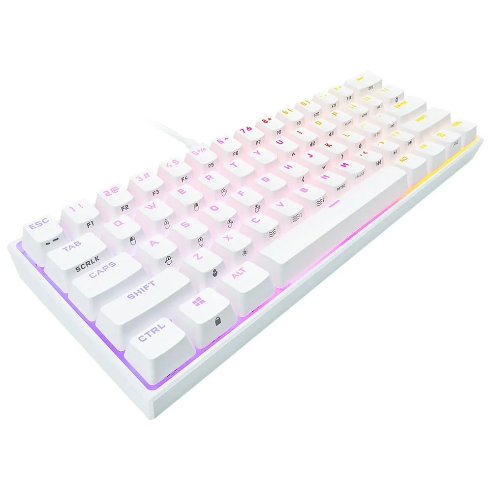 Teclado Mecânico Gamer Corsair K65 RGB MINI LED RGB Switch Cherry MX Speed 60% USB 3.0 Branco CH-9194114-NA - Imagem 2