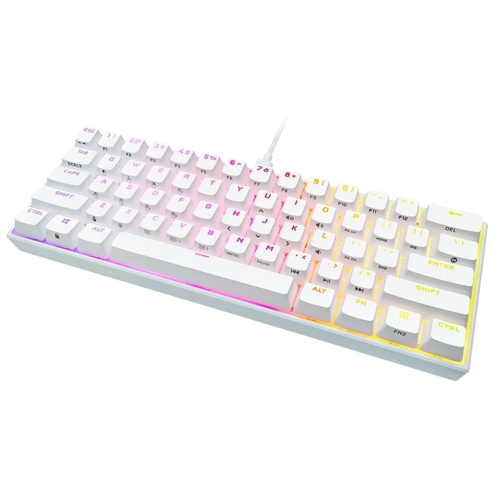 Teclado Mecânico Gamer Corsair K65 RGB MINI LED RGB Switch Cherry MX Speed 60% USB 3.0 Branco CH-9194114-NA - Imagem 3