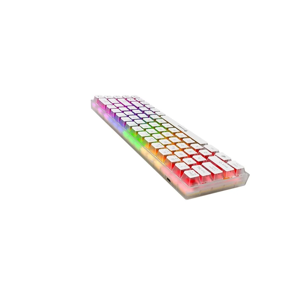 Teclado Mecânico Gamer Evolut Lumini 60% LED Switch Azul ABNT2 Transparente Branco EG217 - Imagem 4