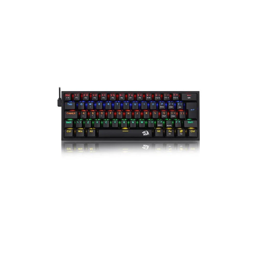 Teclado Mecânico Gamer Redragon Fizz ABNT2 Preto K617-R-B - Imagem 1