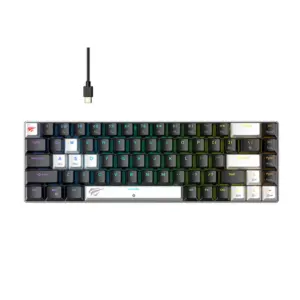 Teclado Mecânico Gamer Havit RGB Switch Magnético Preto e Branco KB906L