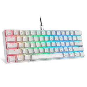 Teclado Gamer Motospeed RGB Switch Blue USB-C ABNT2 Branco CK61