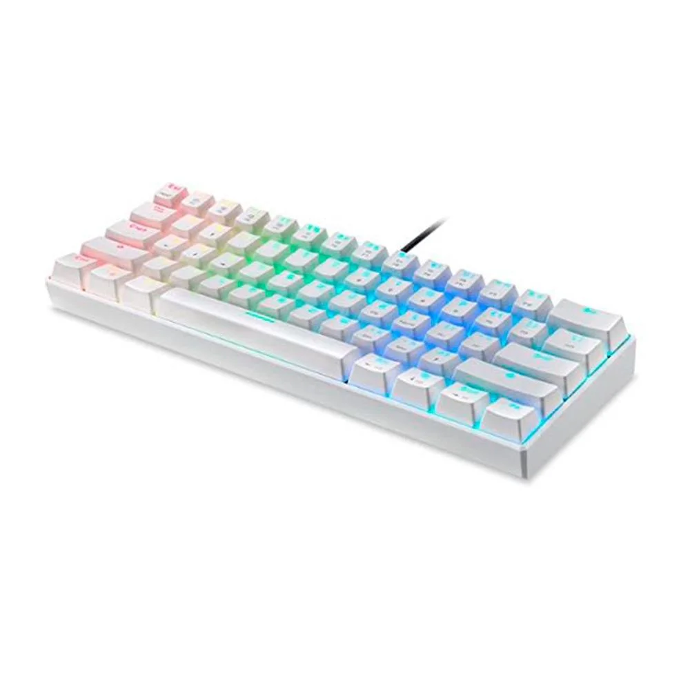 Teclado Gamer Motospeed RGB USB-C Switch Red Anti-Ghosting ABNT2 Branco CK61 - Imagem 2