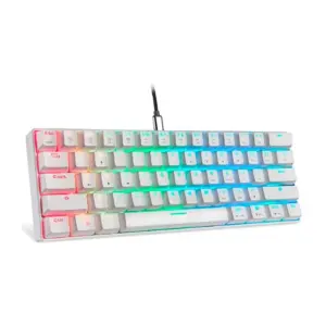 Teclado Gamer Motospeed RGB USB-C Switch Red Anti-Ghosting ABNT2 Branco CK61