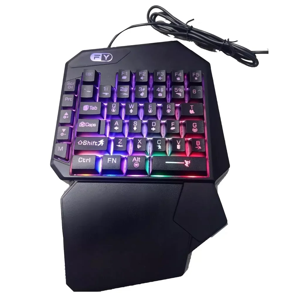 Teclado Gamer Single Handed Uma Mão Semi-Mecânico RGB USB - Imagem 1