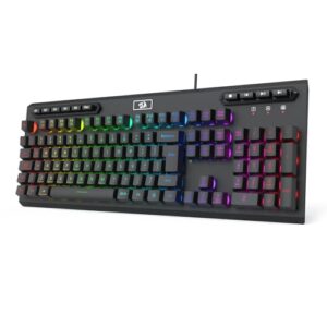 Teclado Gamer Redragon Aditya Membrana Full Size RGB ABNT2 Preto