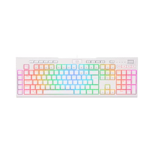 Teclado Gamer Redragon Brahma Pro RGB Switch Óptico Red Branco K586W