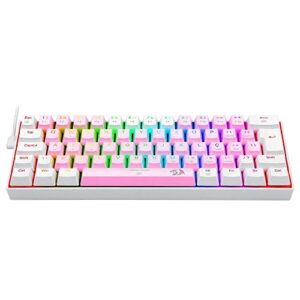 Teclado Gamer Redragon Dragonborn RGB Switch Brown Rosa e Branco PT