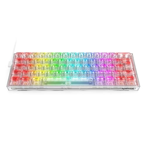 Teclado Gamer Redragon Fizz RGB Switch Crystal Linear Preto K617CT-RGB PT