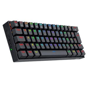 Teclado Gamer Sem Fio Redragon Draconic 60% Switch Outemu Mk2 Brown Bluetooth 5.0 ABNT2 Preto K530RGB (BROWN)
