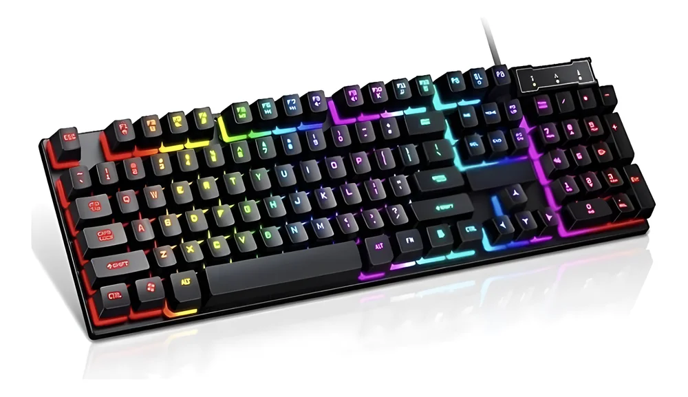 Teclado Semi Mecânico Gamer RGB Com Fio Silencioso - Imagem 1