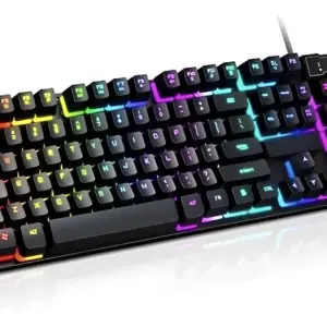 Teclado Semi Mecânico Gamer RGB Com Fio Silencioso