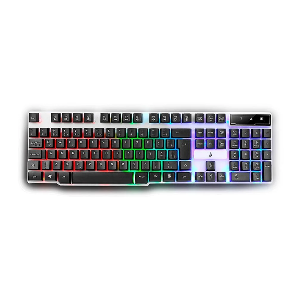 Teclado Semi Mecânico Gamer Rise Mode G1 Full USB Preto e Branco RM-TG-01-BW - Imagem 1