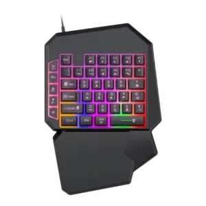Teclado Gamer Single Hand Profissional Uma Mão LED RGB