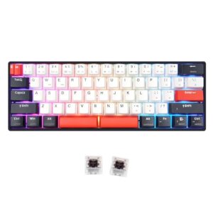 Teclado Gamer Skyloong GK61 QMK/VIA 60% RGB Hot-Swappable Switch KTT Red USB Preto