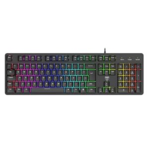 Teclado Gamer T-Dagger Echo Membrana Full Size RGB USB ABNT2 Preto T-TGK109