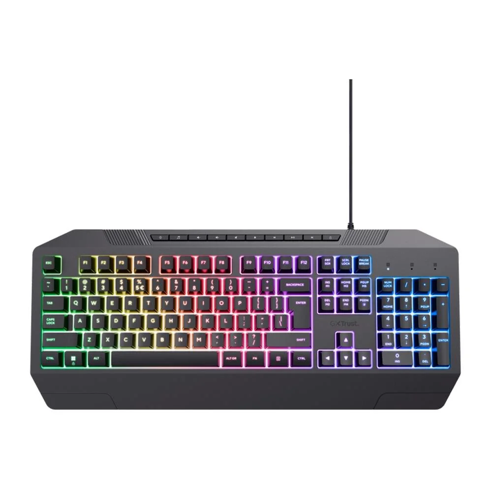 Teclado Gamer Trust GXT 836 Evocx USB 2.0 US Preto 24722 - Imagem 1