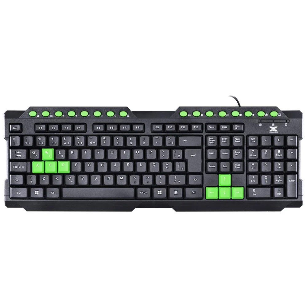 Teclado Gamer VX Gaming Dragon V2 ABNT2 1.8m Preto com Verde GT104 - Imagem 4
