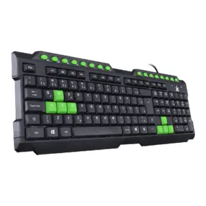Teclado Gamer VX Gaming Dragon V2 ABNT2 1.8m Preto com Verde GT104