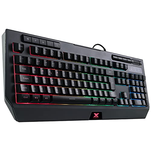 Teclado Gamer VX Gaming Protector LED 7 Cores Multimídia ABNT2 Suporte Smartphone GT800
