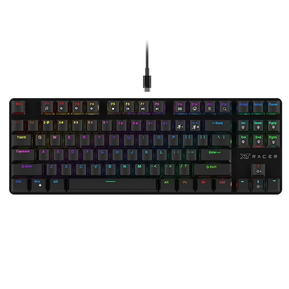 Teclado Gamer XT Racer Tank XTK-120 RGB Switch Outemu Vermelho Anti-Ghosting ABNT2 Preto XTK-120 - Imagem 1