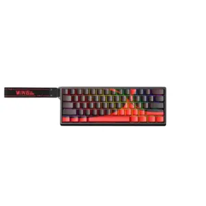 Teclado Magnético Aula Win60HE 8000hz Preto e Vermelho