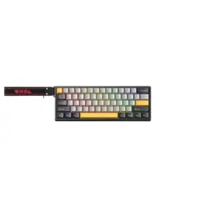 Teclado Magnético Gamer Aula Win60 HE 8000Hz Preto e Amarelo
