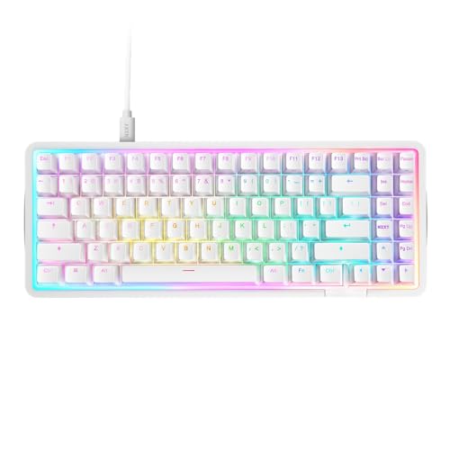 Teclado Magnético Gamer Sem Fio NZXT Function Elite MiniTKL RGB USB-C Branco KB-101NW-US