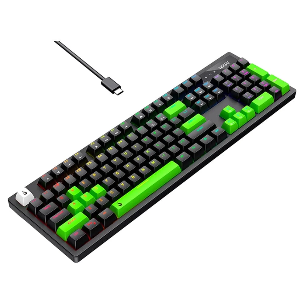 Teclado Mecânico Gamer Rise Mode GM2 Full Black and Green 2 em 1 RGB Switch Outemu Blue USB-C Preto RM-TCM-GM2F-BBLUE - Imagem 4