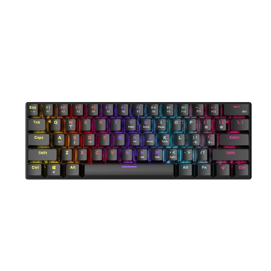 Teclado Mecânico Gamer Furycube BD61 60% Switch Azul Preto - Imagem 3