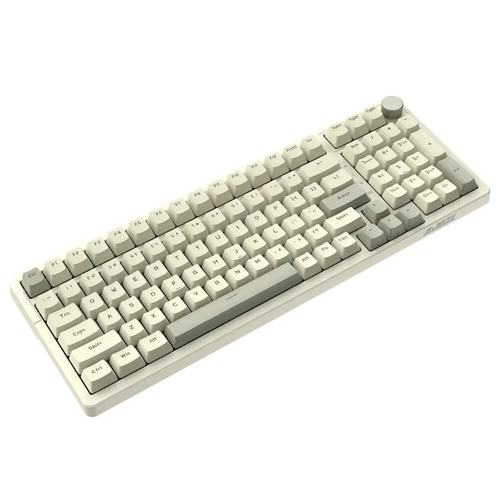 Teclado Mecânico Gamer Ajazz AK992 Retro Switch Vermelho Layout US USB-C Branco AK992 RETRO - Imagem 1