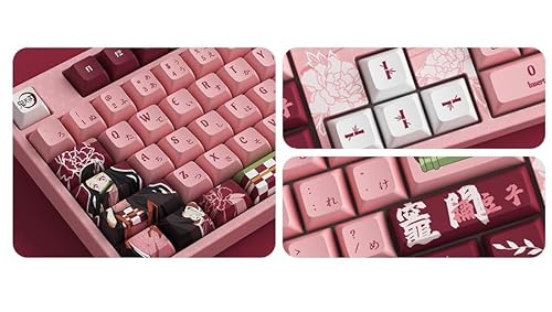 Teclado Mecânico Gamer Akko 5108B-Plus Demon Slayer Kamado Nezuko RGB Bluetooth Switch Cream Yellow V3 Pro N-Key ANSI Rosa - Imagem 1